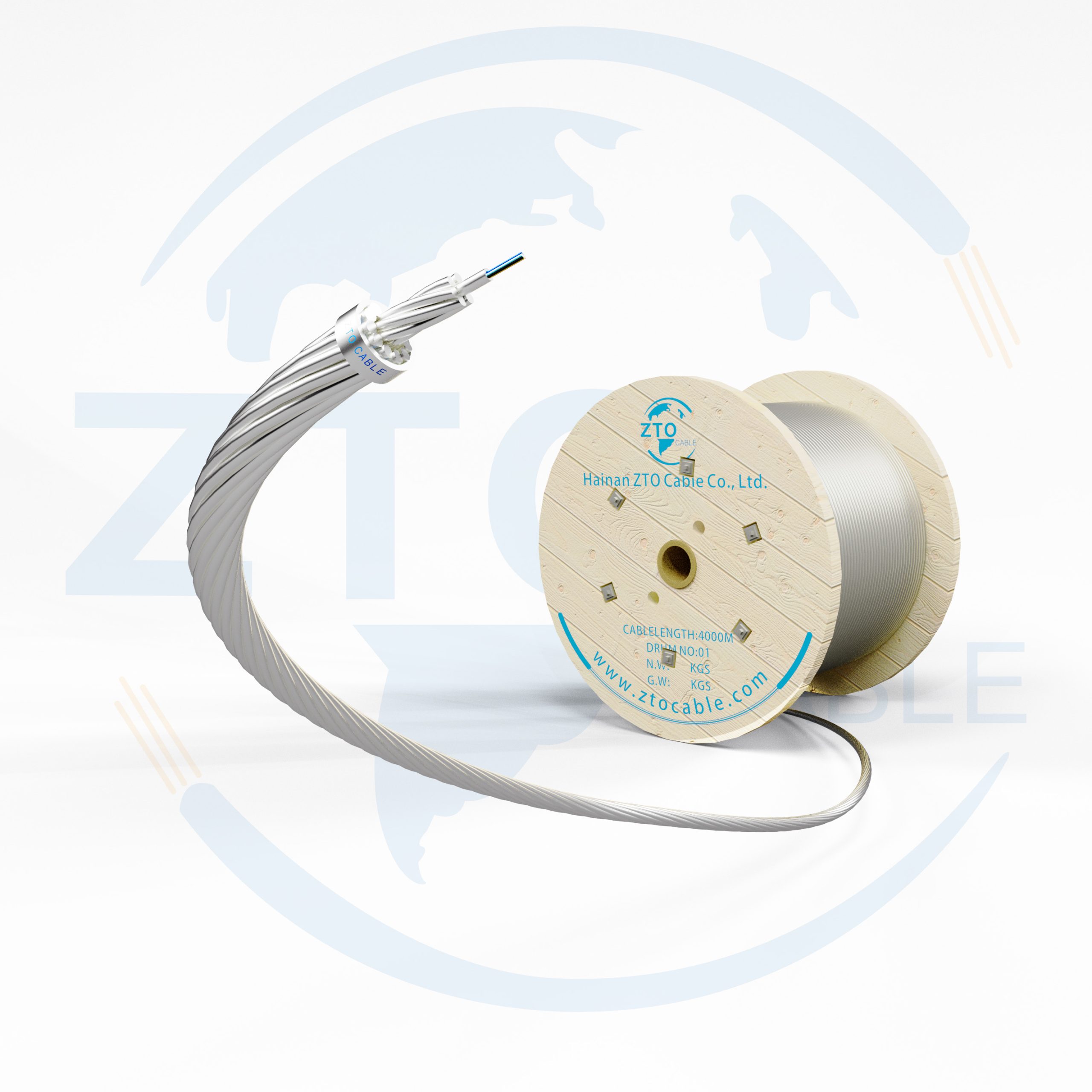 Центральный алюминиевый кабель OPGW в нержавеющей трубе