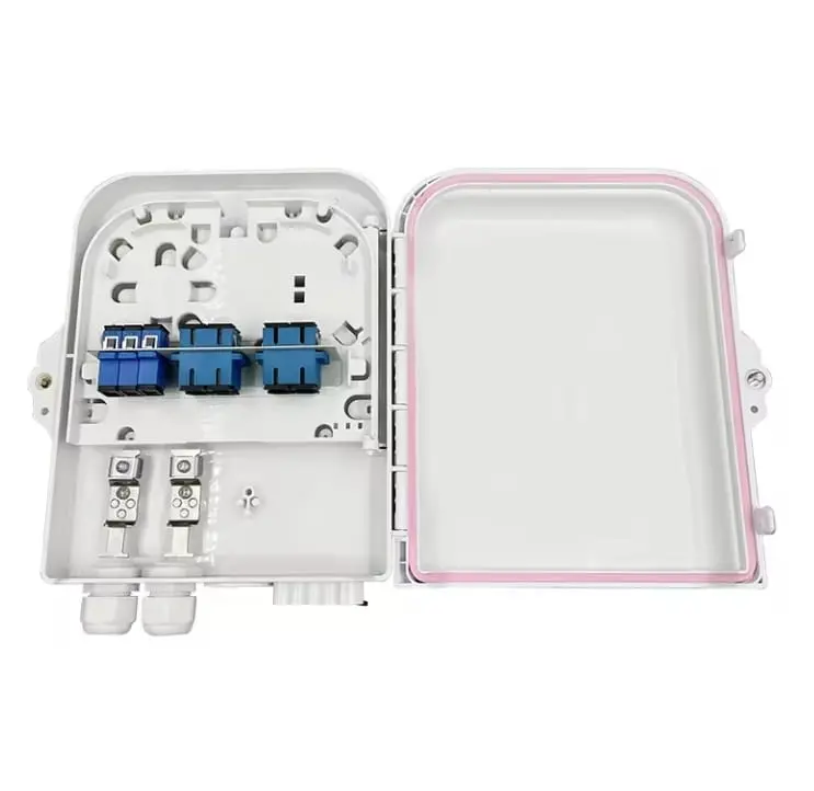 Новый 8-жильный ftth коробка plc сплиттер оптическая распределительная коробка 3-в-8 портов NAP