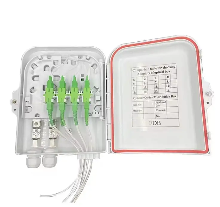 FTTH 8-жильная пластиковая оптоволоконная распределительная коробка для наружной установки 8-портовая водонепроницаемая уплотнительная крышка кабеля Gpon onu оптоволоконная коробка FDB/ATB
