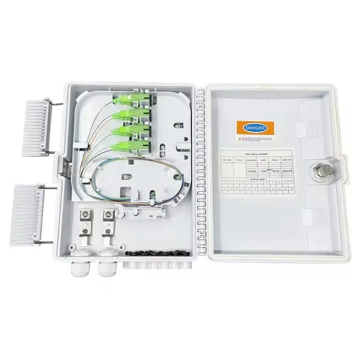 12-портовый FTTH оптоволоконный сплиттер-бокс распределительная коробка 12-жильный уличный оптоволоконный терминал закрытый со сплиттером 1:8