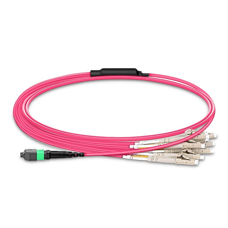 MTP-16 APC to 8 x LC UPC Harness, 16 Fibers, OM4, Crossover