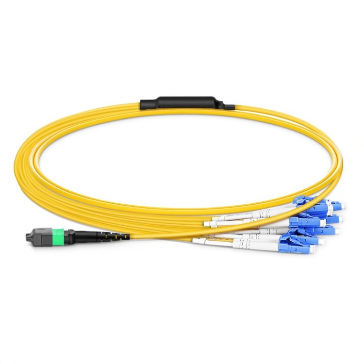MTP-16 APC to 8 x LC UPC Harness, 16 Fibers, OS2, Crossover