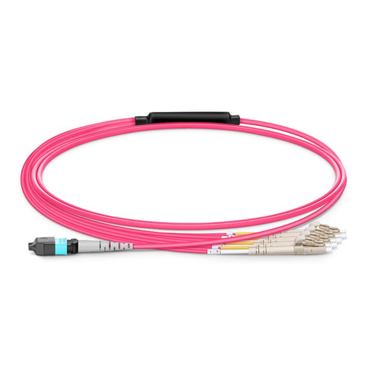 MTP-8 to 4 x LC UPC Harness, 8 Fibers, OM4, Type B